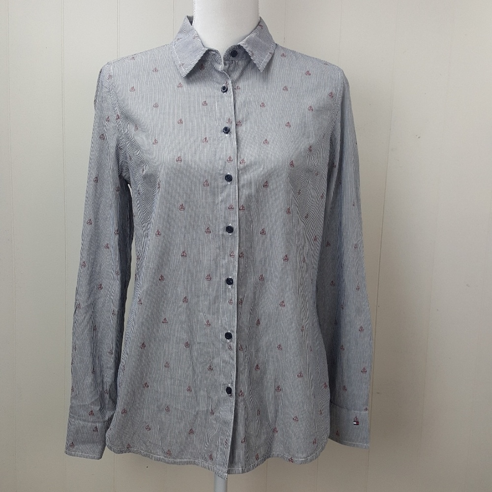 Tommy Hilfiger Striped Sailboat Button Down Shirt